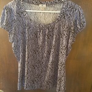 Worthington Purple and Black  Patterned Blouse